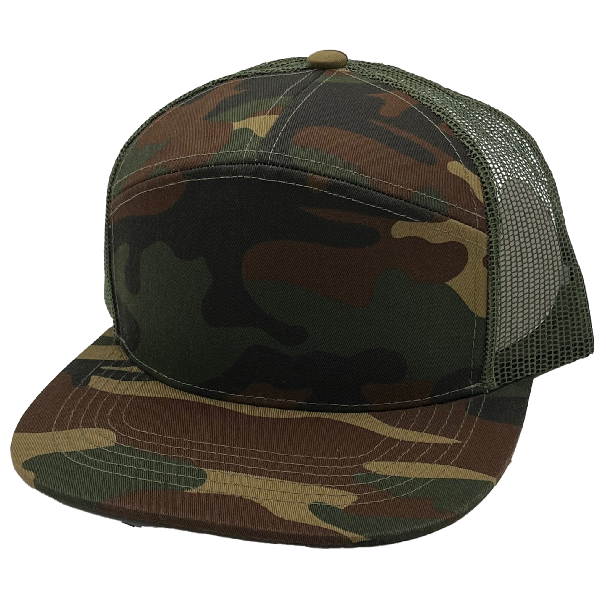 GNV-7005M - 7 Panels Mesh Flat Bill Cap