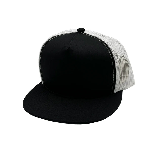 GNV017M 5 Panels Round Flat Bill Mesh Snapback Cap Private Agent DND