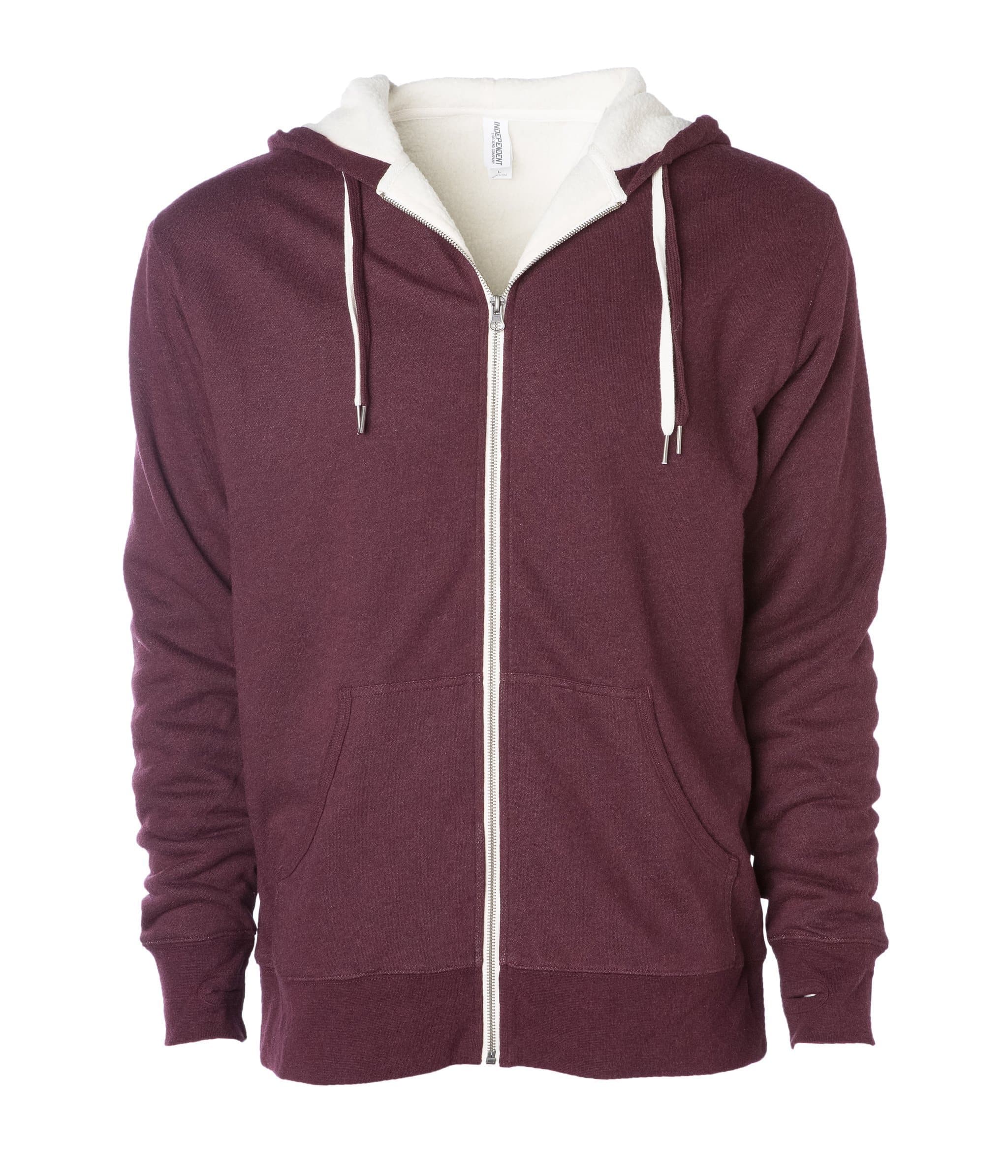 EXP90SHZ - Unisex Heavyweight Sherpa Lined Heather Zip Hood