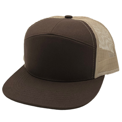 GNV-7005M - 7 Panels Mesh Flat Bill Cap