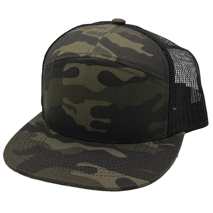 GNV-7005M - 7 Panels Mesh Flat Bill Cap