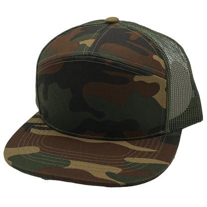 GNV-7005M - 7 Panels Mesh Flat Bill Cap