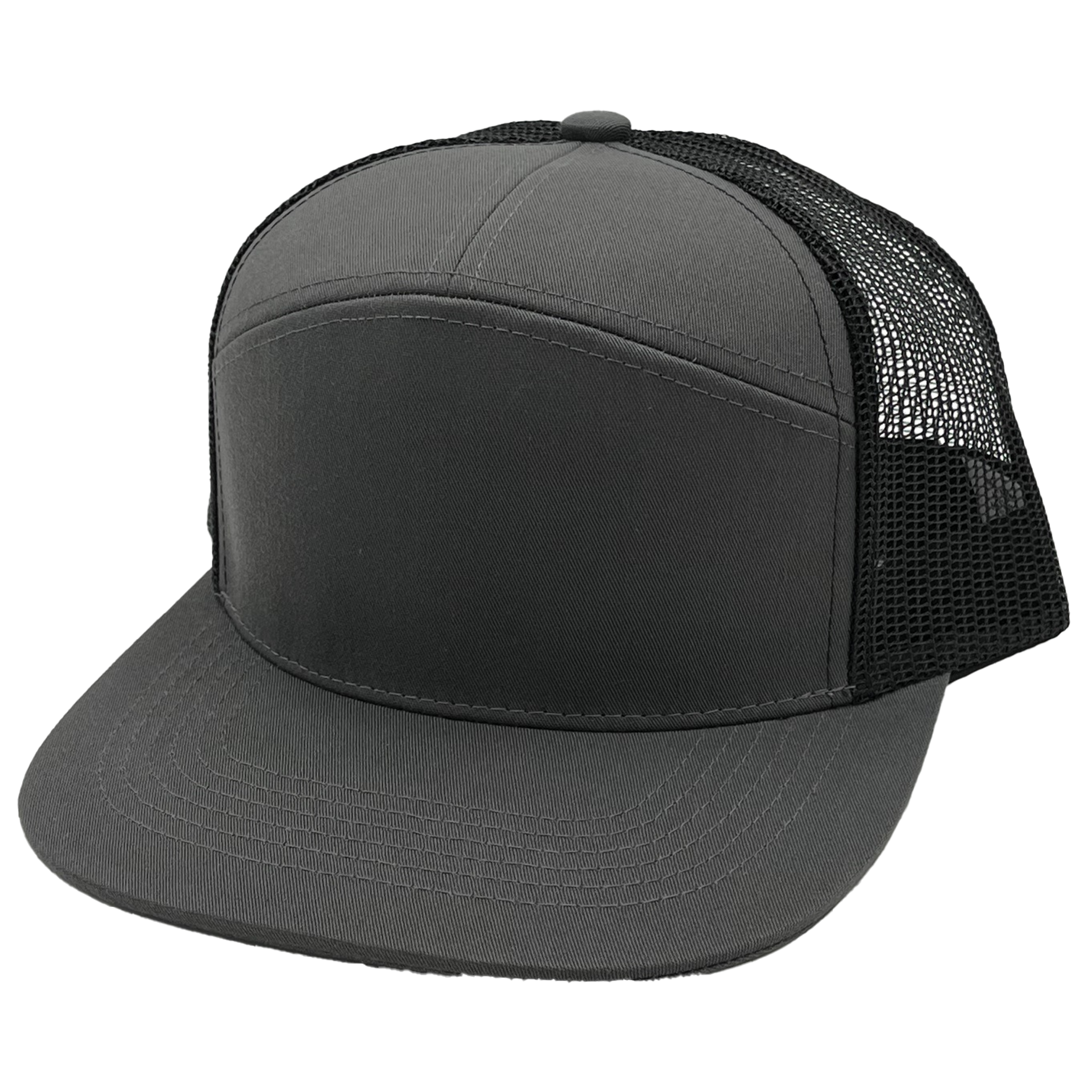GNV-7005M - 7 Panels Mesh Flat Bill Cap