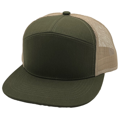 GNV-7005M - 7 Panels Mesh Flat Bill Cap