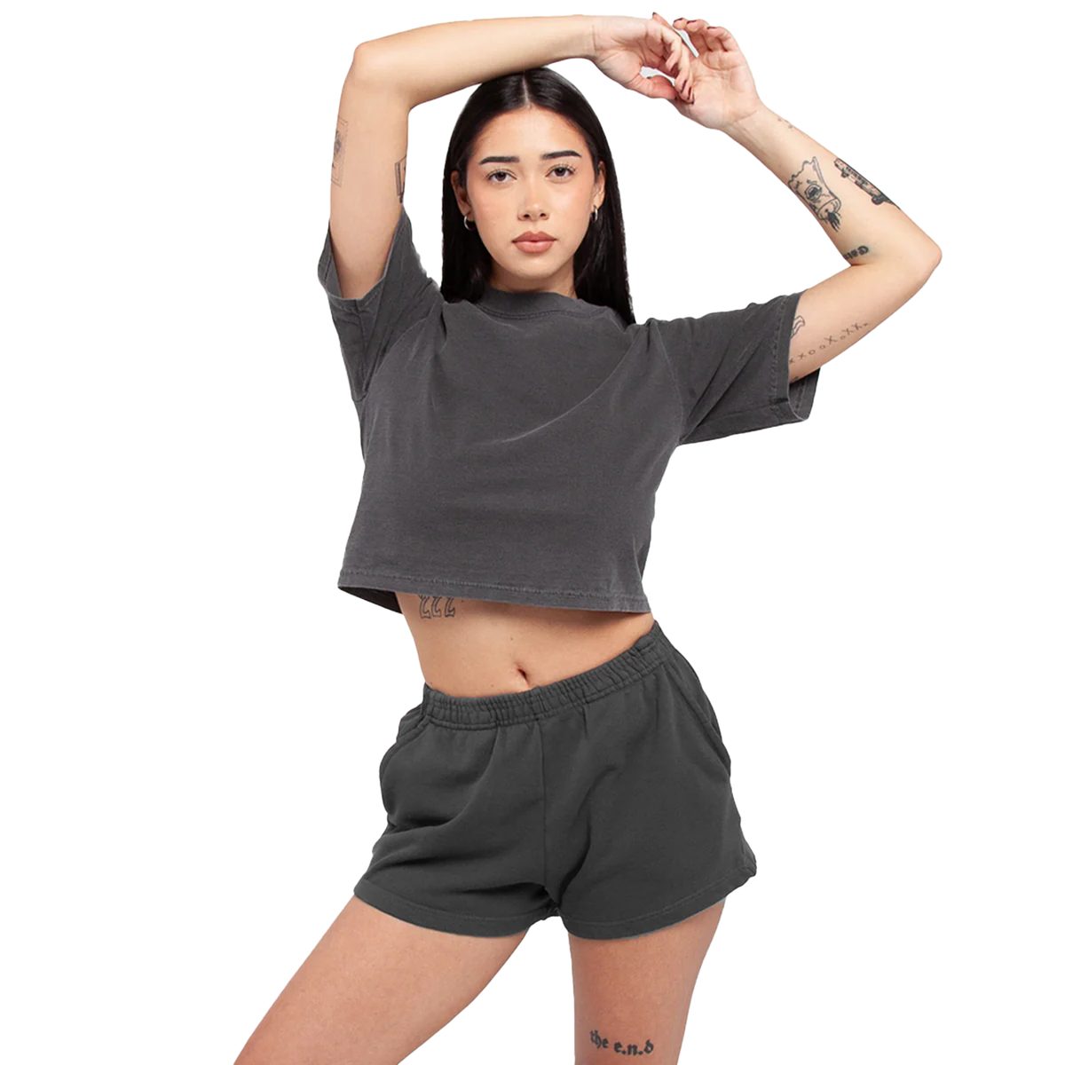 Women Garment Dye Fleece Shorts