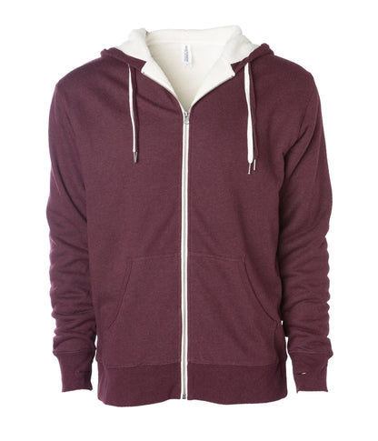 EXP90SHZ - Unisex Heavyweight Sherpa Lined Heather Zip Hood