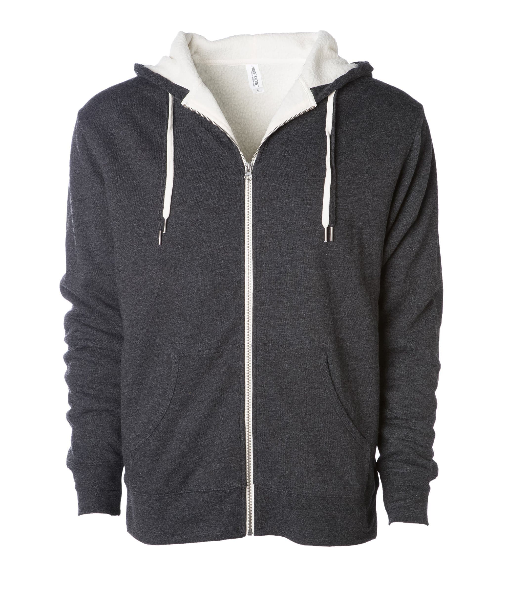 EXP90SHZ - Unisex Heavyweight Sherpa Lined Heather Zip Hood