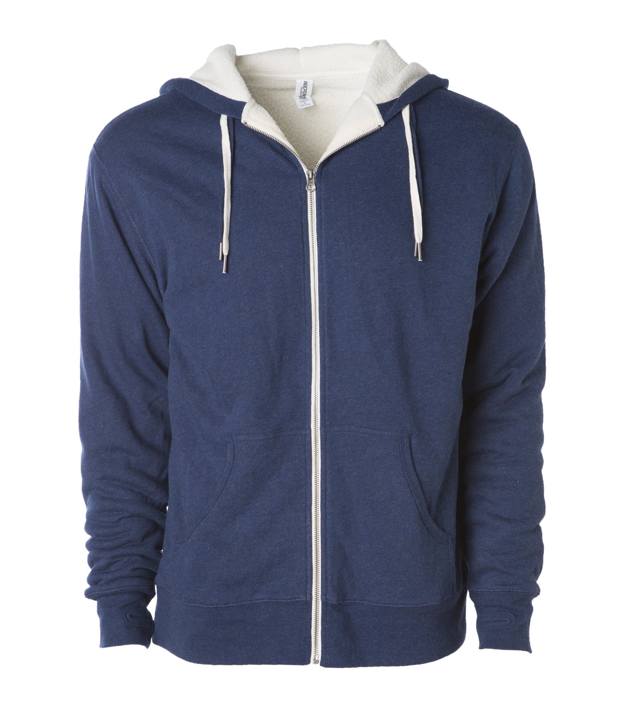 EXP90SHZ - Unisex Heavyweight Sherpa Lined Heather Zip Hood