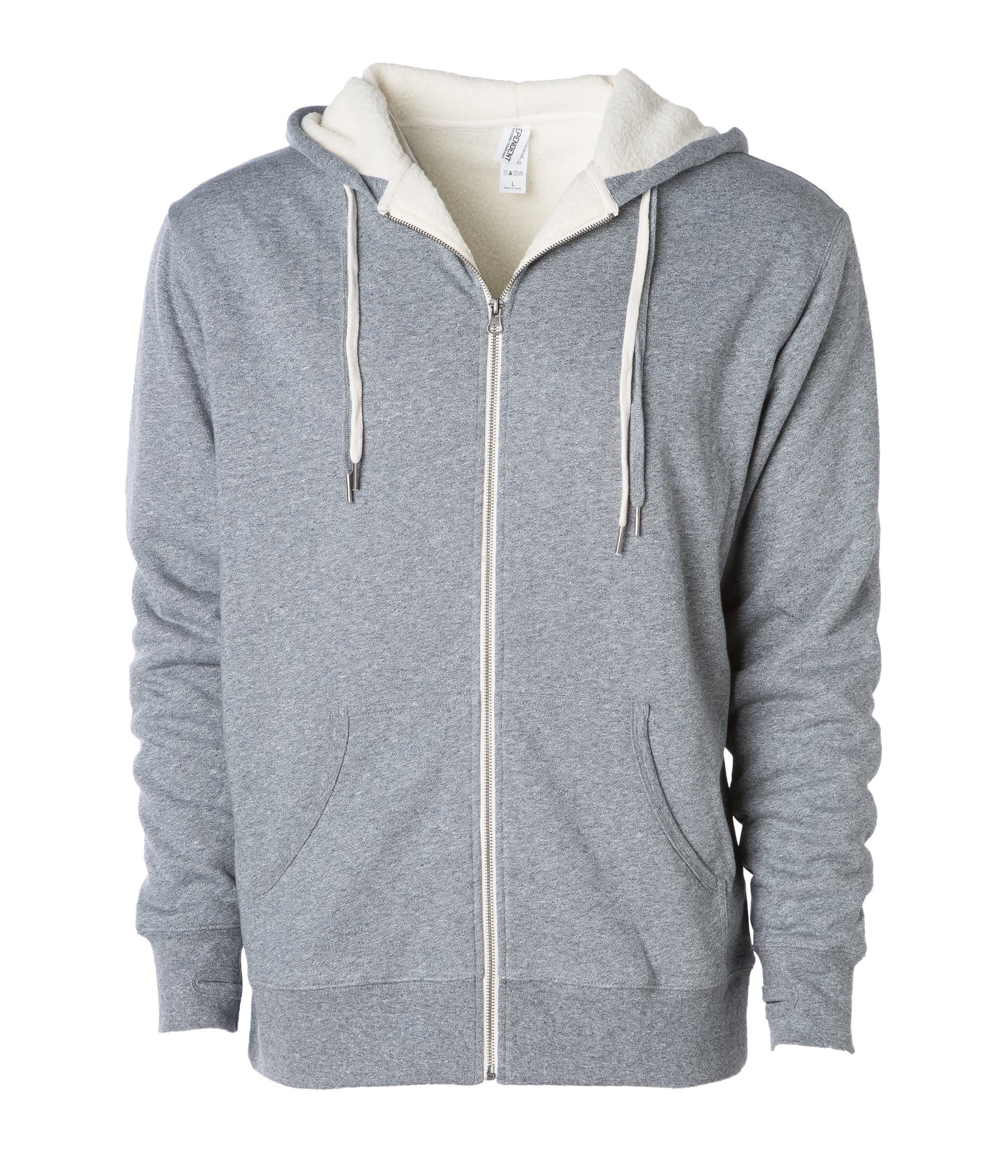 EXP90SHZ - Unisex Heavyweight Sherpa Lined Heather Zip Hood