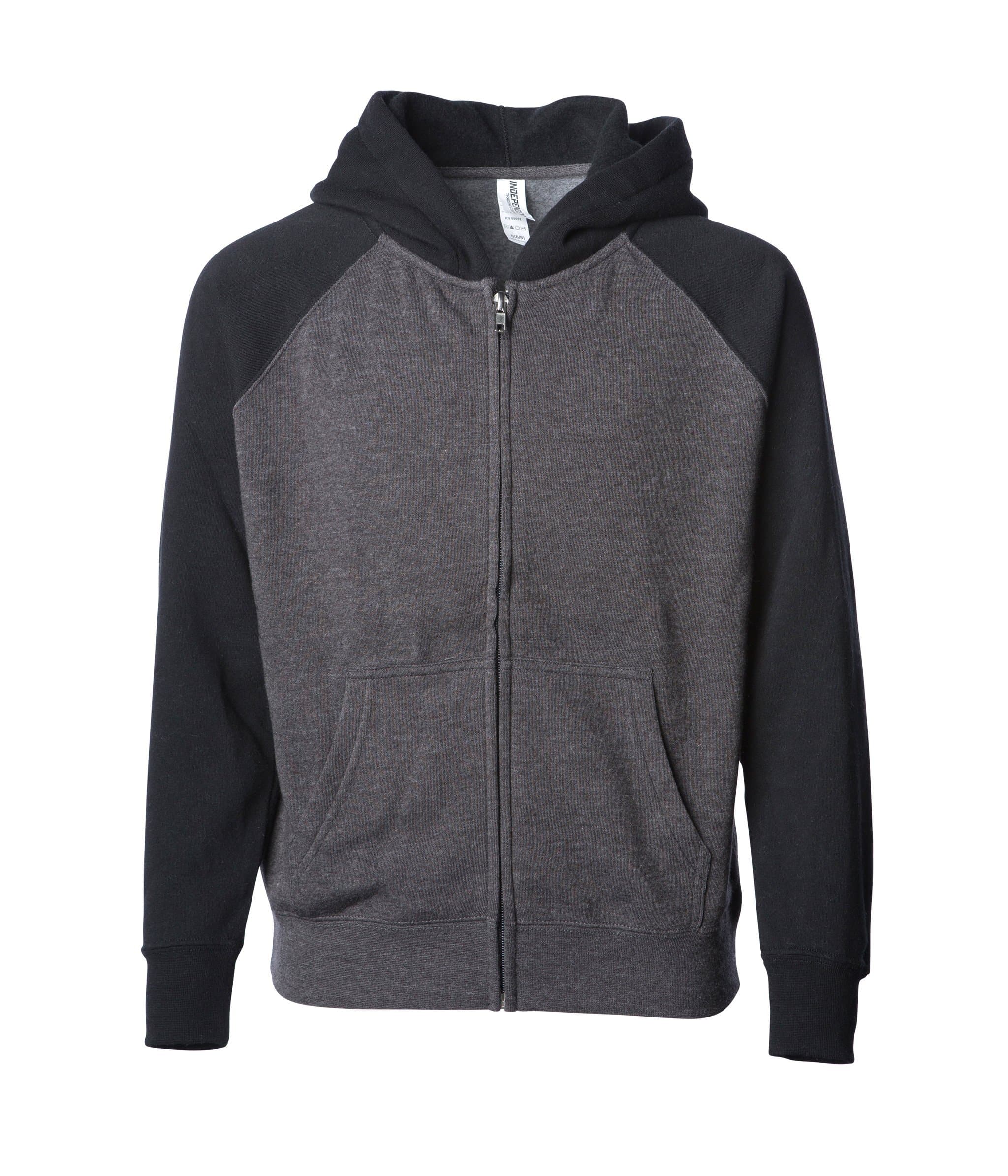 PRM15YSBZ - Youth Lightweight Special Blend Raglan Zip Hood