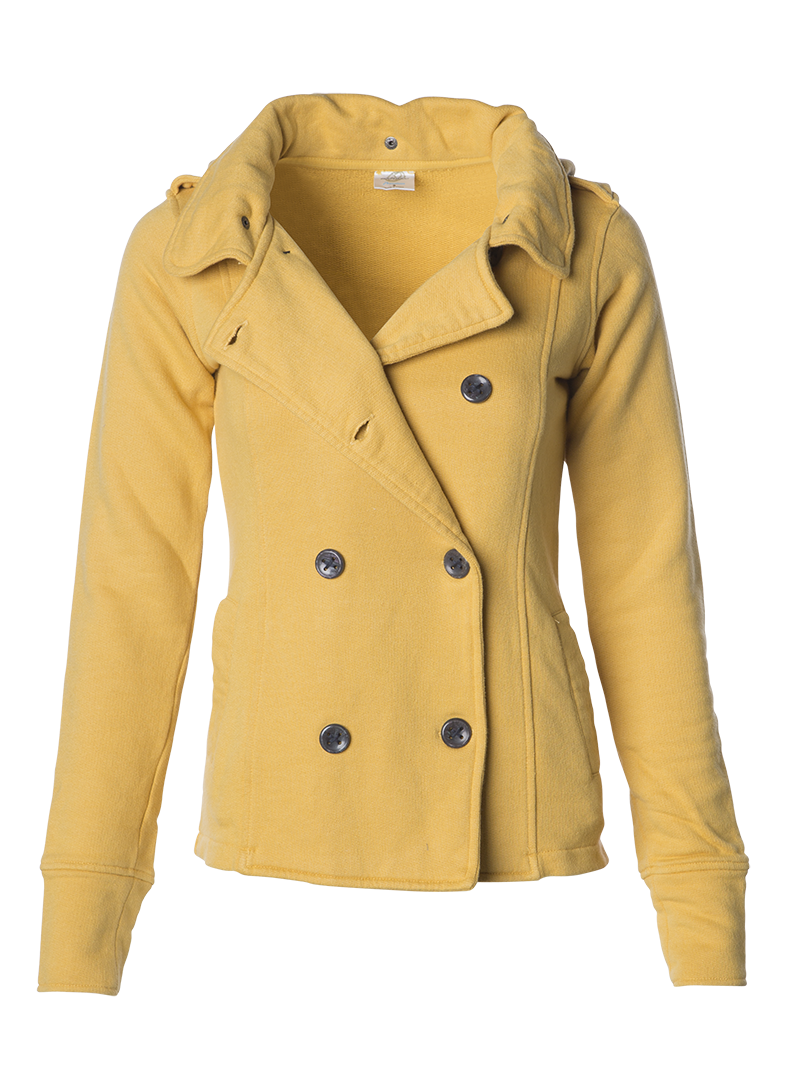 Yellow peacoat women's sales
